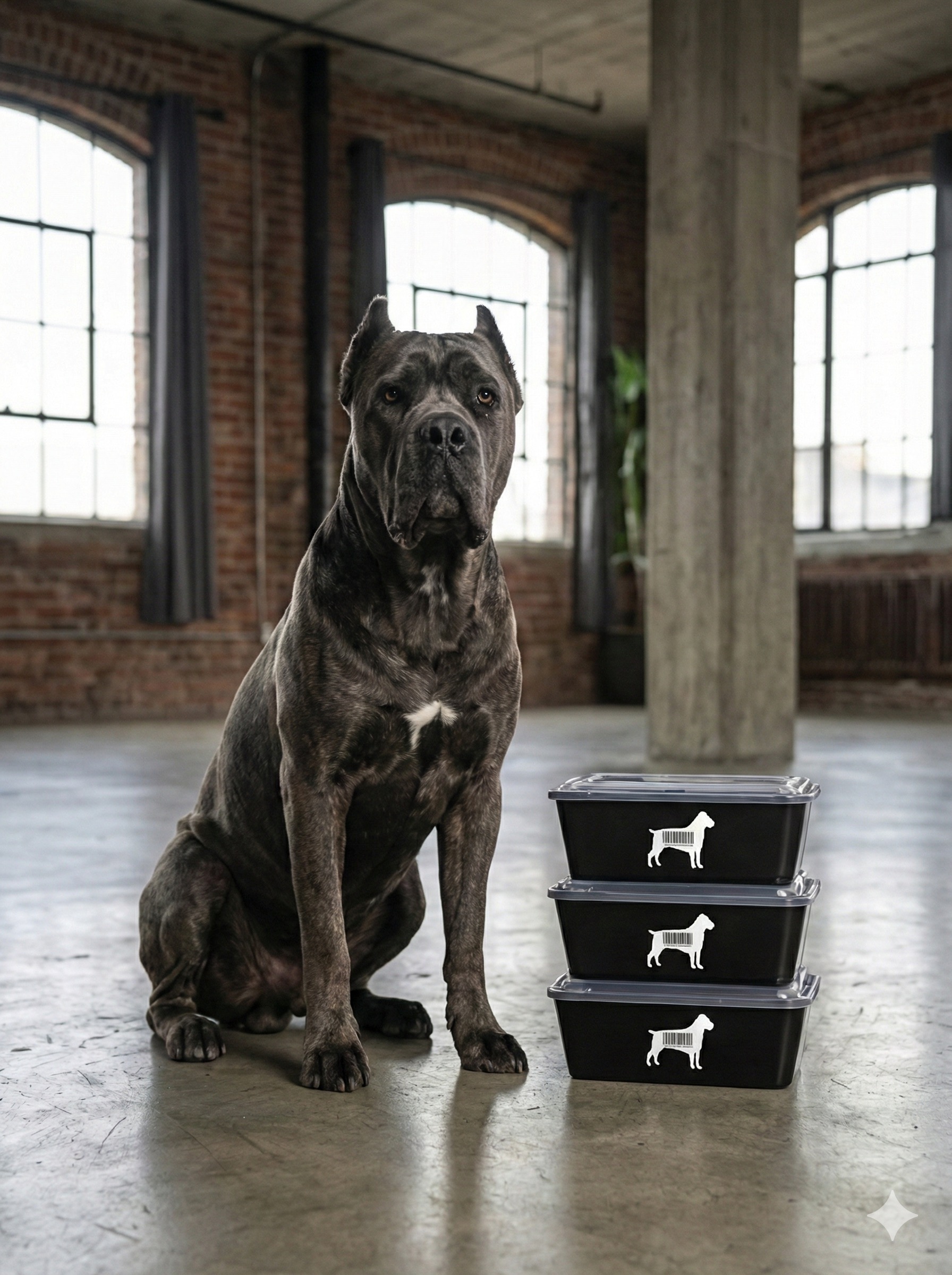 Cane Corso with PupTubz containers